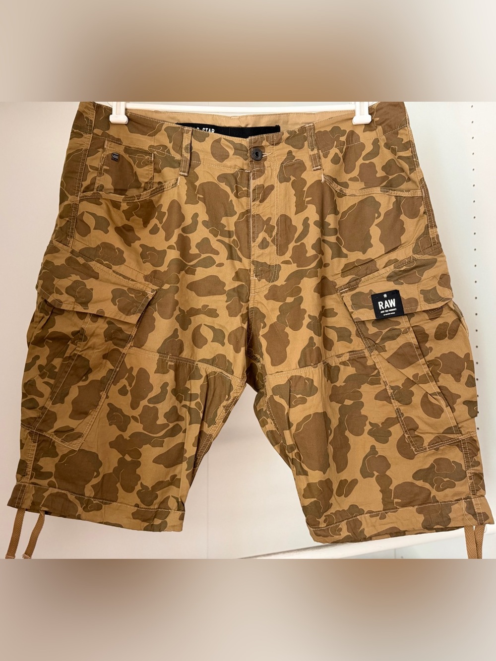 G-Star Brown Camouflage Cargo Shorts
